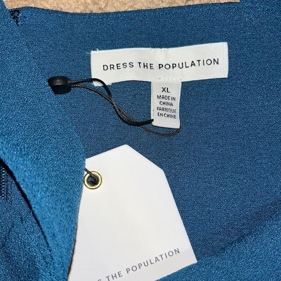 Dress The Population Nicole Sweetheart Sleeveless Sheath Dress Peacock Blue XL - Picture 8 of 10